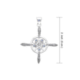 Sterling Silver Broomstick Five-Pointed Star Pendant with Gemstone TPD686
