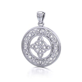 Celtic Four Point Knot Silver Pendant TPD728 - Jewelry