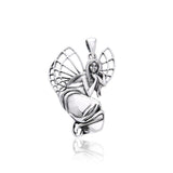 A fairy dreaming in the forest ~ fine Sterling Silver Jewelry Pendant TPD968 - Jewelry