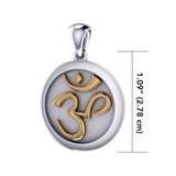 Om Meditation Silver and Gold Pendant TPV1229 - Jewelry