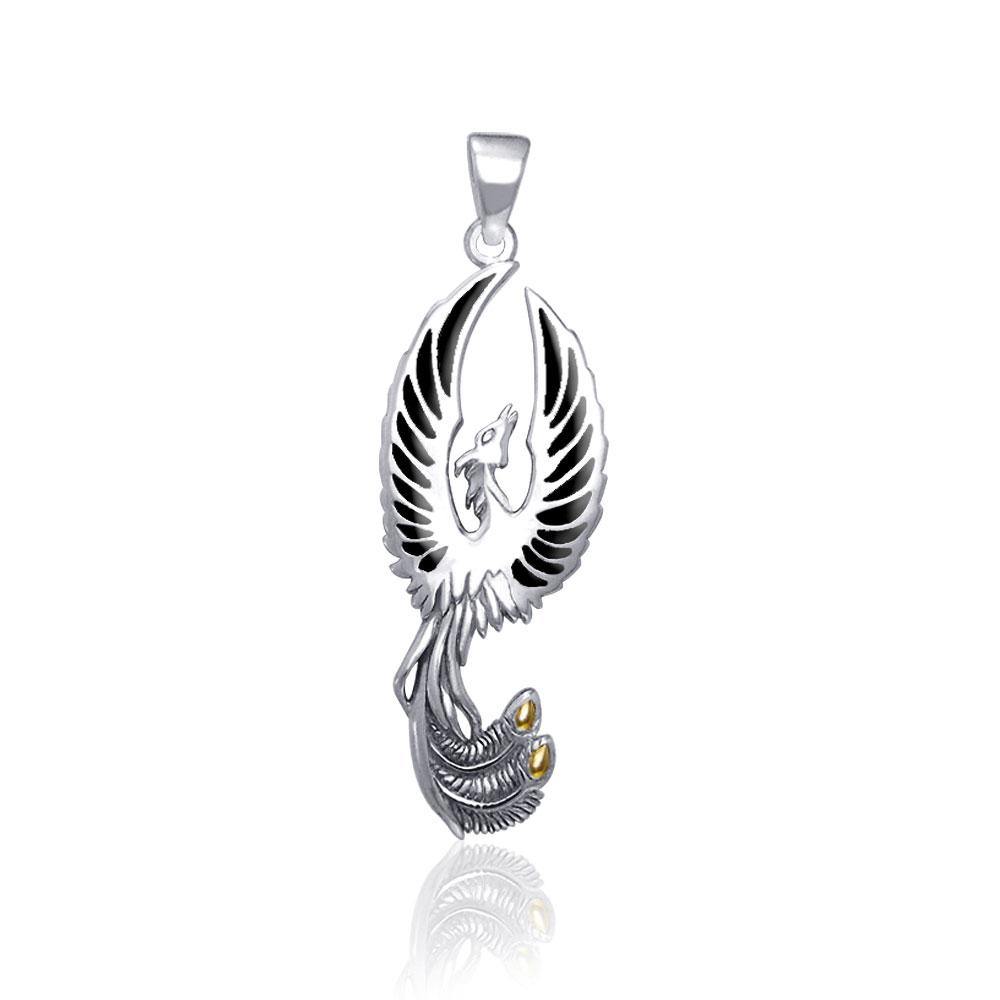 From the ashes rises the rebirth of the  phoenix A fine sterling silver Pendant TPV2838 - Jewelry