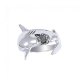 Theres nothing to fear in Sterling Silver White Shark Ring TR1481