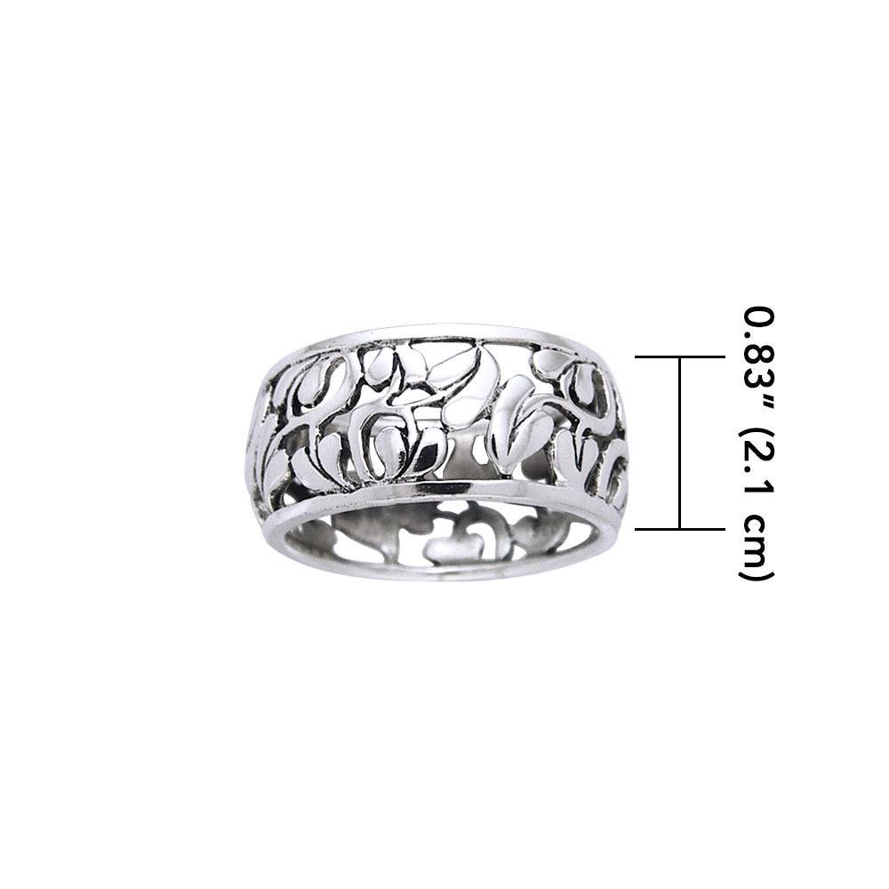Filigree Flower Silver Ring TR1549 - Jewelry