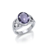 The eternity of life, nature and love ~ Celtic Knotwork Ring with a Gemstone centerpiece TR1858 - Jewelry