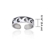 Calm or rough waves in the sparkling sea ~ Sterling Silver Toe Ring TR252 - Jewelry
