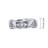Celtic Knotwork Silver Claddagh Ring TR2923 - Jewelry