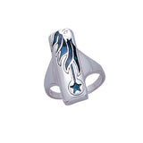 Goddess and Star with Enamel Silver Ring TR3419 - Jewelry