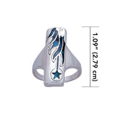 Goddess and Star with Enamel Silver Ring TR3419 - Jewelry