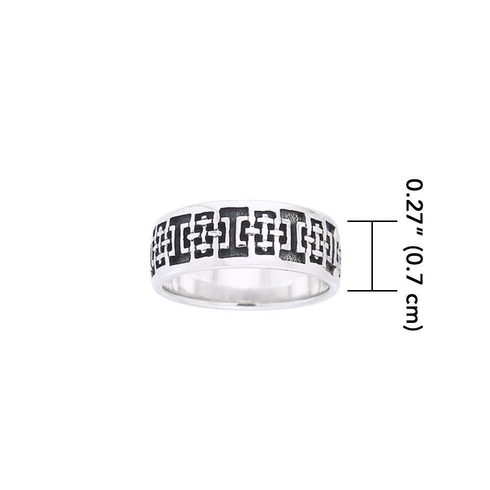 Celtic Square Silver Ring TR358 - Jewelry
