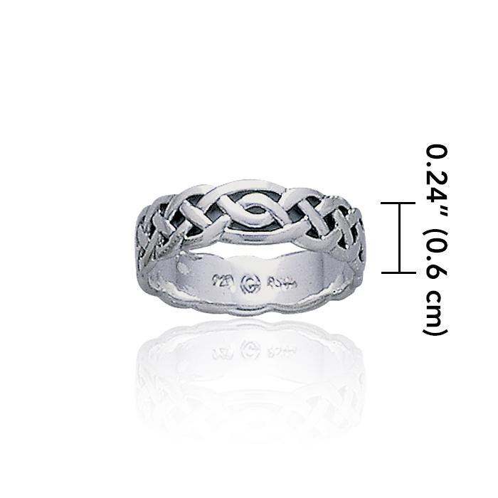 A humble and stylish accord ~ Sterling Silver Celtic Knotwork Ring TR360 - Jewelry