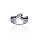 A happy moment when out to play with the sea waves ~ Sterling Silver Jewelry Inlaid Ring TR3603 - Jewelry