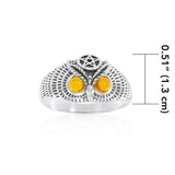 Owl with Gem Eyes The Star Ring TR3768 - Jewelry