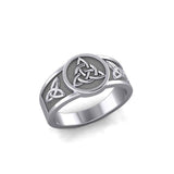 Interconnected Message in Triquetra ~ Sterling Silver Ring TR3811 - Jewelry