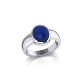 Modern Round Shape Inlaid Silver Ring TR3832 - Jewelry