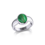 Modern Round Shape Inlaid Silver Ring TR3832 - Jewelry