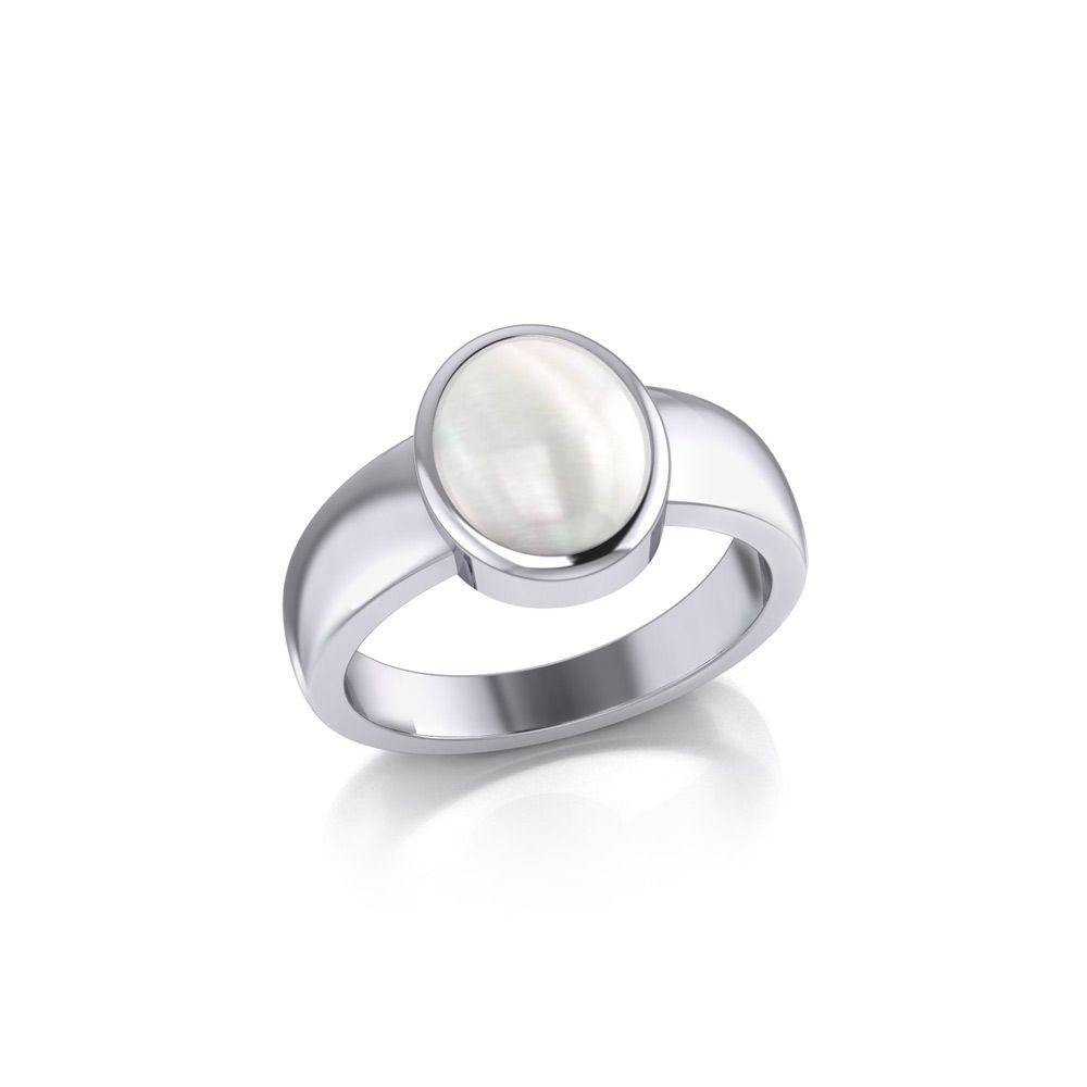 Modern Round Shape Inlaid Silver Ring TR3832 Modern Round Shape Inlaid Silver Ring TR3832