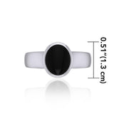 Modern Round Shape Inlaid Silver Ring TR3832 - Jewelry