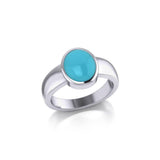 Modern Round Shape Inlaid Silver Ring TR3832 - Jewelry