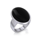 Oval Inlaid Sterling Silver Ring TR3833 - Jewelry