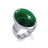 Oval Inlaid Sterling Silver Ring TR3833 - Jewelry