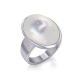Oval Inlaid Sterling Silver Ring TR3833 - Jewelry