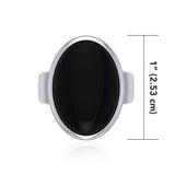 Oval Inlaid Sterling Silver Ring TR3833 - Jewelry
