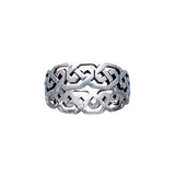 Modern Celtic Knot Silver Ring TR392 - Jewelry