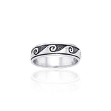 Shallow Surf Waves in the Sea ~ Sterling Silver Jewelry Ring TR553 - Jewelry