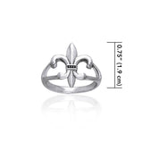 Fleur-de-Lis in Monarchy ~ Sterling Silver Jewelry Ring TRI130 - Jewelry