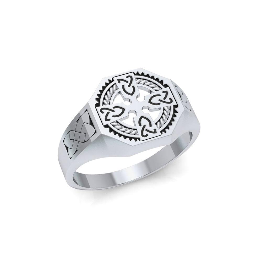 A traditional symbol of faith and spirituality ~ Sterling Silver Jewelry Celtic Cross Ring TRI1316 - Jewelry