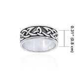 Honoring the eternal symbolism Celtic Knotwork ~ Sterling Silver Band Ring TRI1358 - Jewelry