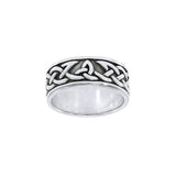 Honoring the eternal symbolism Celtic Knotwork ~ Sterling Silver Band Ring TRI1358 - Jewelry
