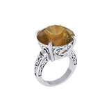 Celtic Heart Sterling Silver Cocktail Ring with Large Gemstone TRI1698 - Jewelry