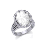 Trinity Heart Sterling Silver Ring with Natural Clear Quartz TRI1714 - Jewelry