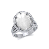 Wolf Sterling Silver Ring with Natural Clear Quartz TRI1725