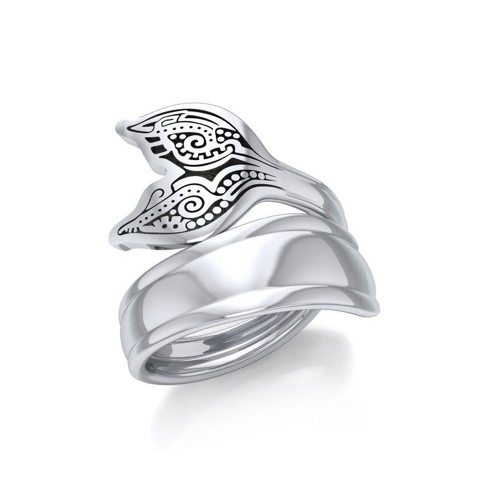 Aboriginal Whale Tail  Sterling Silver Spoon Ring TRI1734 - Jewelry