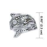 Aboriginal Dolphin  Sterling Silver Spoon Ring TRI1735 - Jewelry