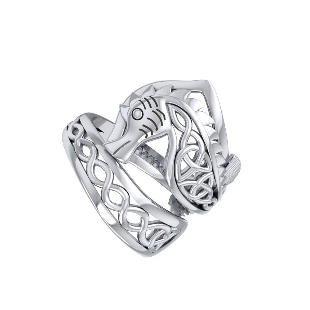 Celtic Knots Silver Seahorse Spoon Ring TRI1737 - Jewelry