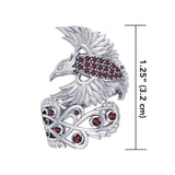 Honor The Flying Phoenix ~ Sterling Silver Jewelry Ring with Gemstone TRI1744 - Jewelry