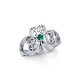 ABC Monogramming Shamrock Clover Silver Gemstone Earrings TRI1750