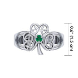 ABC Monogramming Shamrock Clover Silver Gemstone Earrings TRI1750 - Jewelry