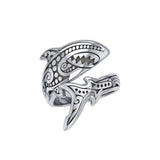 Silver Aboriginal Blue Shark Spoon Ring TRI1769 - Jewelry