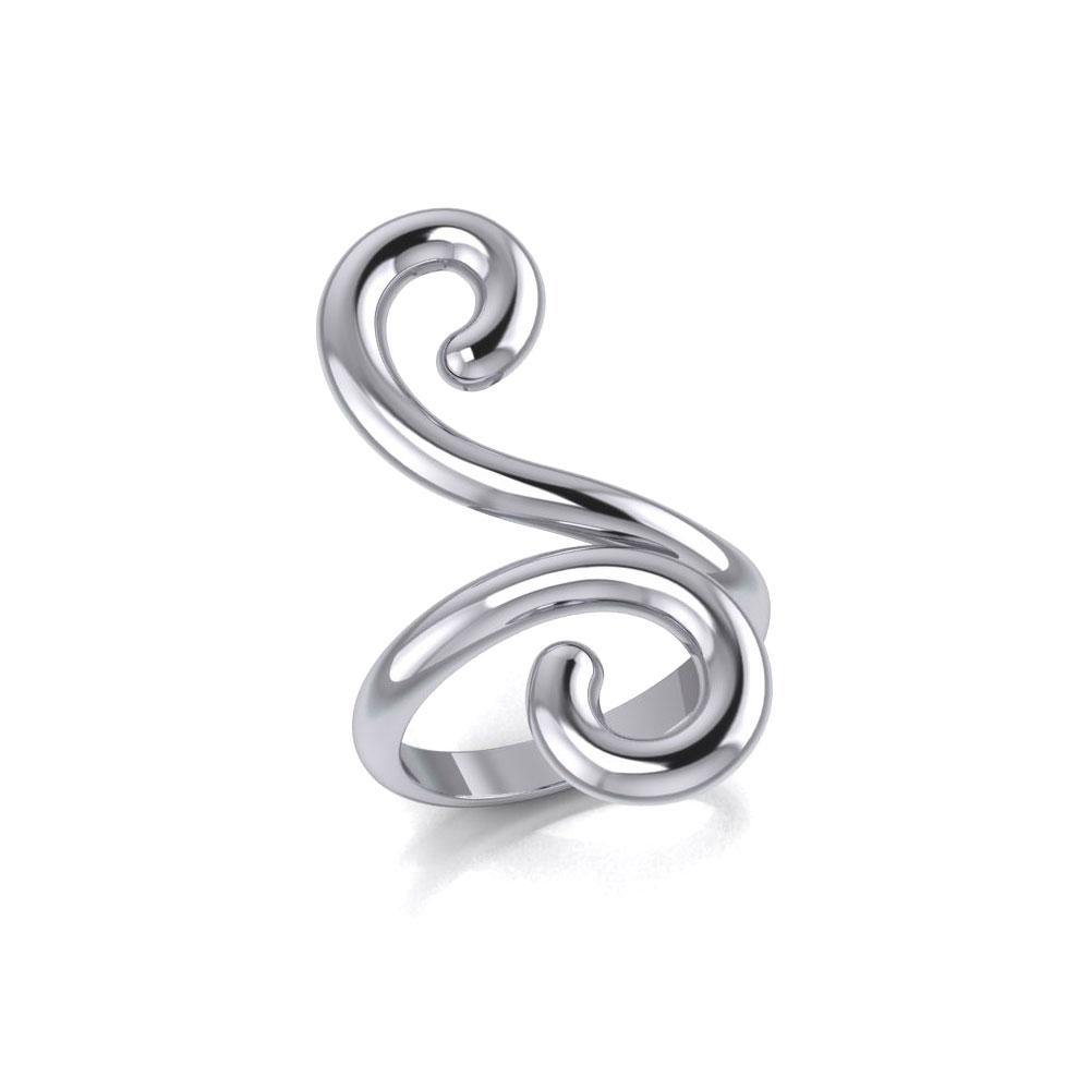 Modern Abstract Design Silver Ring TRI390 - Jewelry