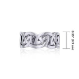 Silver Celtic Knot Hollow Band Ring TRI531 - Jewelry