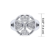 Shamrock Celtic Knotwork Ring TRI537 - Jewelry