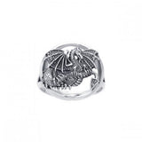 Winged Dragon Silver Ring TRI539 - Jewelry