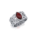 Borre Silver Ring with Ellipse Gemstone TRI574