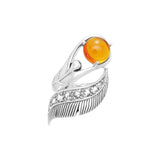 Graceful and free ~ Dali-inspired fine Sterling Silver Ring with Citrine gemstones TRI580 - Jewelry