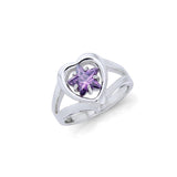 Designer Elegant Cubic Zirconia Star and Heart Ring TRI728 - Jewelry