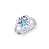 Designer Elegant Cubic Zirconia Star and Heart Ring TRI728 - Jewelry